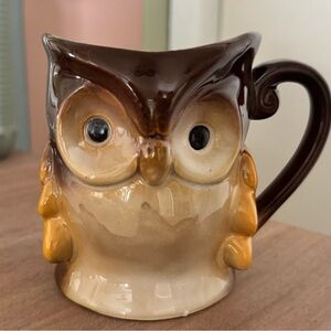 Gibson Home Owl Coffee Tea Cup Mug Glazed Pottery Vintage Bird Nature Woods